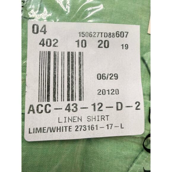 Talbots Lime Green Linen Shirt PL (Petite Large) NWT - Picture 3 of 5